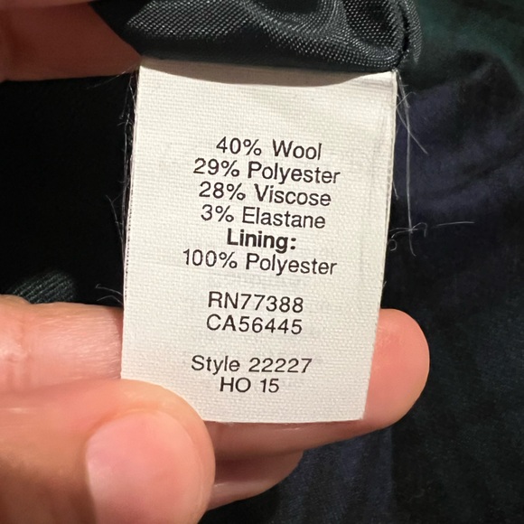 J. Crew Women's Wool Blend The Pencil Skirt in Navy & Green Tartan Plaid Sz. 4 - Picture 8 of 9